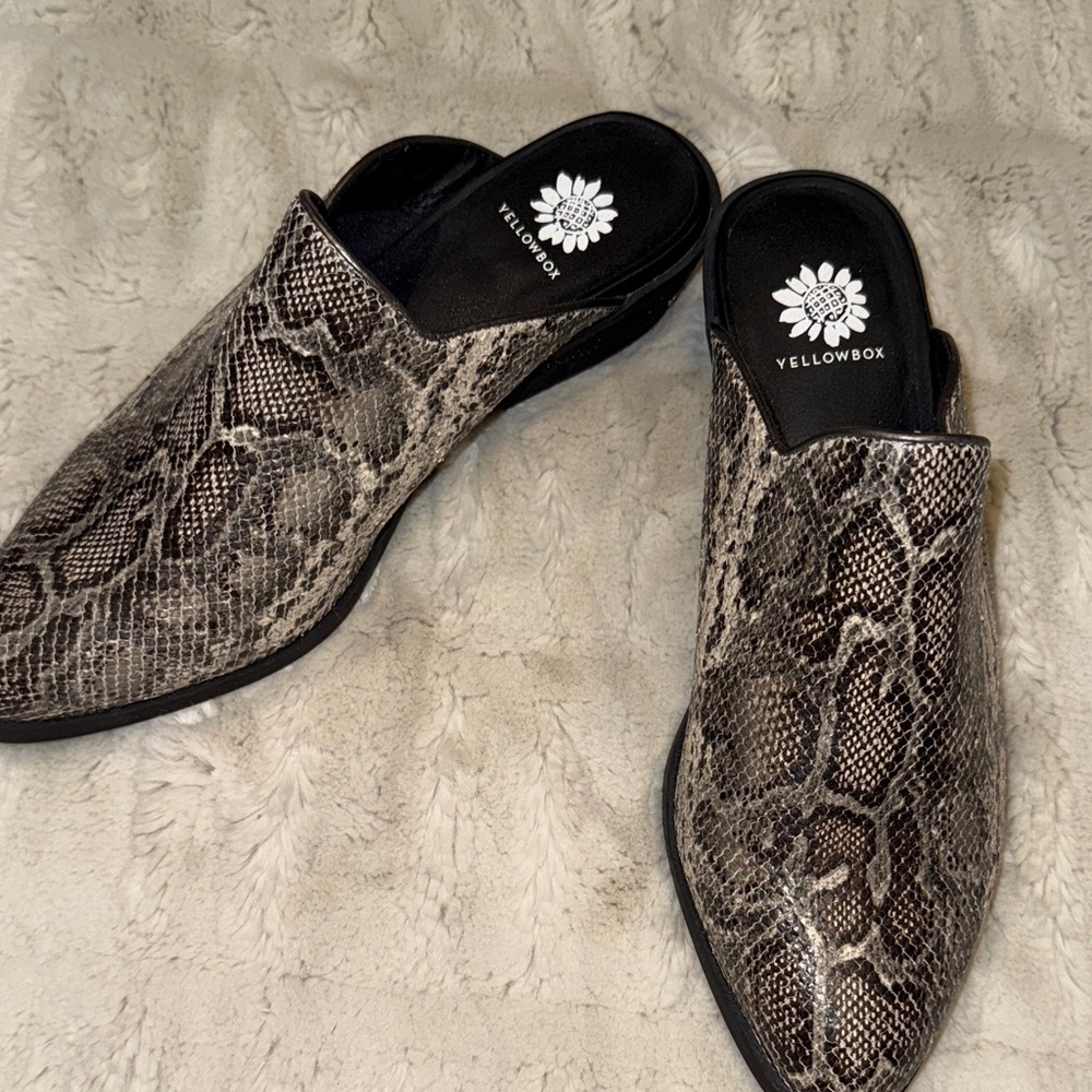 Yellow Box Lydia Python Mules - image 1